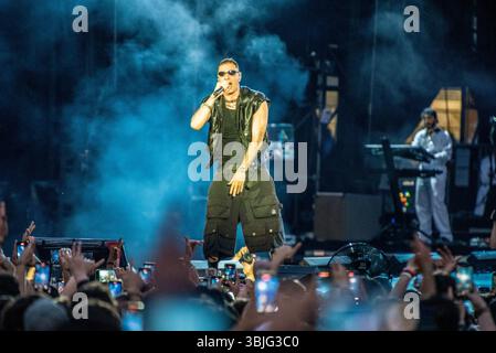 Marracash in Concerto allo Stadio Olimpico 'Grande Torino' Foto di Luca Moschini - Turin 14/06/2025 - Data Sold Out del Tour 'Marra Stadi 2025' Stockfoto
