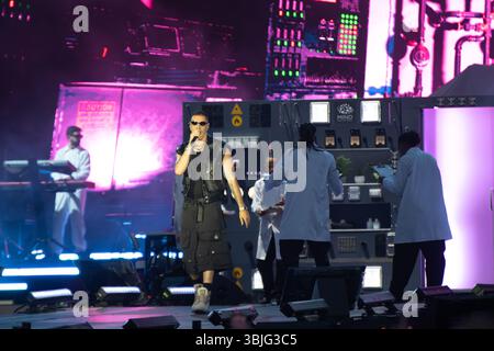 Marracash in Concerto allo Stadio Olimpico 'Grande Torino' Foto di Luca Moschini - Turin 14/06/2025 - Data Sold Out del Tour 'Marra Stadi 2025' Stockfoto