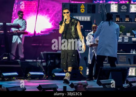 Marracash in Concerto allo Stadio Olimpico 'Grande Torino' Foto di Luca Moschini - Turin 14/06/2025 - Data Sold Out del Tour 'Marra Stadi 2025' Stockfoto