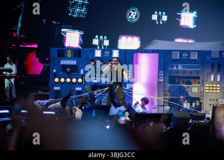 Marracash in Concerto allo Stadio Olimpico 'Grande Torino' Foto di Luca Moschini - Turin 14/06/2025 - Data Sold Out del Tour 'Marra Stadi 2025' Stockfoto