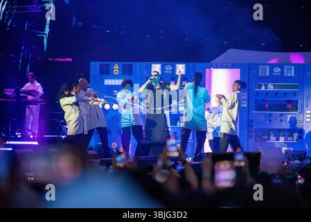 Marracash in Concerto allo Stadio Olimpico 'Grande Torino' Foto di Luca Moschini - Turin 14/06/2025 - Data Sold Out del Tour 'Marra Stadi 2025' Stockfoto