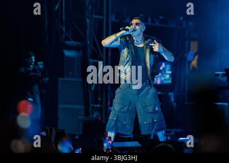 Marracash in Concerto allo Stadio Olimpico 'Grande Torino' Foto di Luca Moschini - Turin 14/06/2025 - Data Sold Out del Tour 'Marra Stadi 2025' Stockfoto