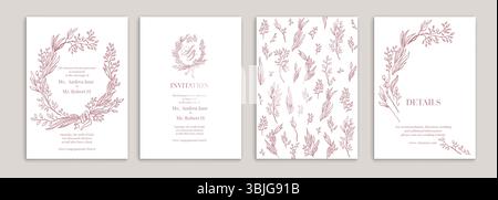 Hochzeitskarten-Set Stock Vektor