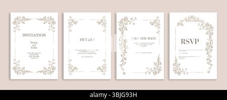Elegantes Hochzeitsset Stock Vektor