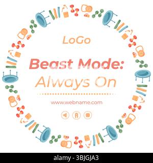 Minimaler Bannerrahmen Für Fitnessgeräte Stock Vektor