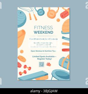 Banner Für Minimale Fitnessgeräte Stock Vektor