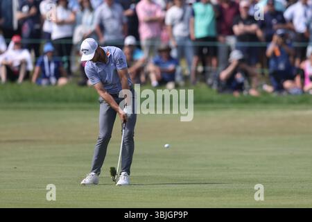 Caledon, Ontario, Kanada. Juni 2025. Sam Burns hat in der Finalrunde der RBC Canadian Open im Osprey Valley in Caledon, Ontario, Kanada, den 18. Platz erreicht. Daniel Lea/CSM/Alamy Live News Stockfoto