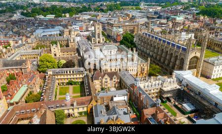 Panoramablick auf die Universität Cambridge mit den Colleges und der King's College Chapel Stockfoto