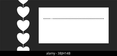 Ein leeres Ticket oder Gutschein mit Liebesherzen in Silhouette Vektor Illustration Stock Vektor
