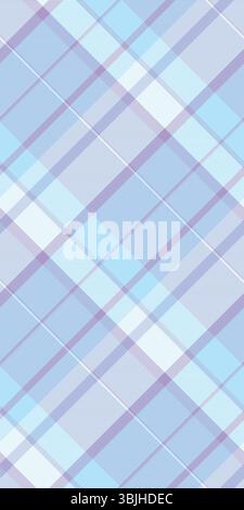 Packendes Karomuster, sich wiederholendes nahtloses Schottenmuster. Grunge Textil Vektor Stoff Hintergrund in blau und cyan Farben Palette. Stock Vektor