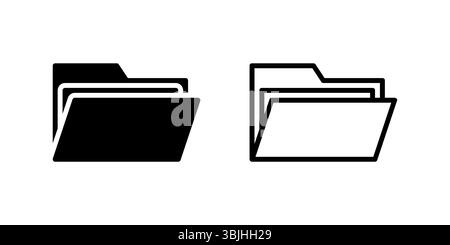 Ordnersymbolsatz für Dateiverwaltung und Organisationsdesign Stock Vektor