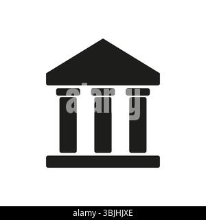 Symbol „Bankerstellung“. Form der Säulenstruktur. Regierungsvektorsymbol. Schwarze Silhouettengrafik Stock Vektor