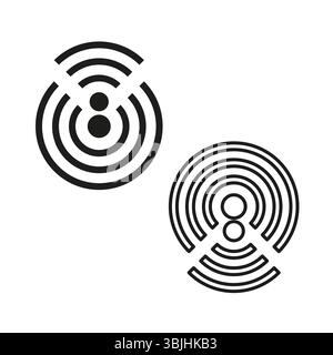 Signalkreissymbol. Wi-Fi-Form. Vektorradarsymbol. Konzentrische Bogenfigur. Stock Vektor