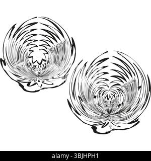 Verdrehtes Spiralsymbol. Doppeltes Wirbelsymbol. Abstrakte Bewegungsform. Konzentrische Vektorform. Stock Vektor