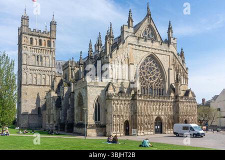 Westfront, Exeter Kathedrale, Kathedrale In Der Nähe, Exeter, Devon, England, Vereinigtes Königreich Stockfoto