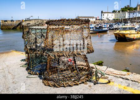 Tenby Harbour ist ein malerischer und beliebter Hafen im Herzen der bezaubernden Küstenstadt Tenby, Pembrokeshire, Wales Stockfoto