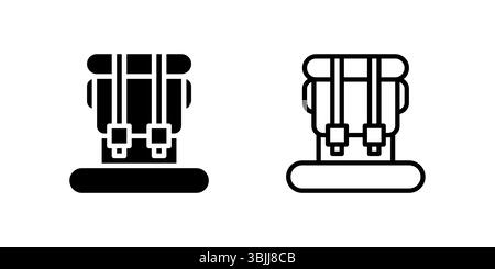 Rucksack-Symbol-Set geeignet für Wandern, Schule und Abenteuer Illustrationen Stock Vektor