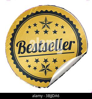 Premium Bestseller-Abzeichen – Gold Star Siegel für Top-Produkte und Werbeaktionen Stock Vektor