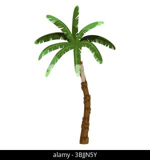 Palme oder Strandpflanze. Vektorzeichen der Küstenvegetation. Tropisches Naturelement für Sommerurlaub und exotische Flora, warme Insel und Dschungel. Botanik und Biologie, Reisen, Urlaub, Natursymbol. Stock Vektor