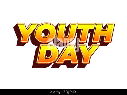 Jugendtag. Verspielter und lebendiger Text für dynamisches Poster- oder Bannerdesign Stock Vektor