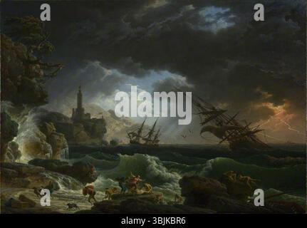 Vernet, Claude-Joseph; Ein Schiffswrack in der Sturmsee; National Gallery, London; http://www.artuk.org/artworks/a-shipwreck-in-stormy-seas-114151 Stockfoto