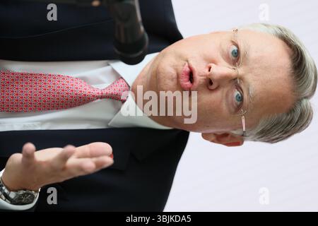 Zaventem, Belgien. Juni 2025. Arnaud Feist, CEO des Flughafens Brüssel, wurde am Montag, den 16. Juni 2025, bei der Vorstellung des Sommerplans der Luftfahrtpolizei am Flughafen Brüssel in Zaventem dargestellt. BELGA FOTO BENOIT DOPPAGNE Credit: Belga News Agency/Alamy Live News Stockfoto
