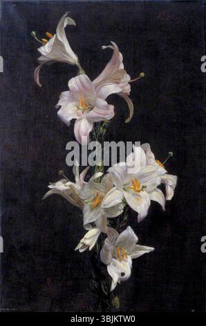Fantin-Latour, Henri; Weiße Lilien; Gemäldesammlung; http://www.artuk.org/artworks/white-lilies-30842 Stockfoto