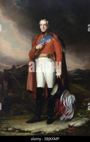 Lucas, John; Arthur Wellesley (1769–1852), 1. Duke of Wellington, KG; National Trust, Plas Newydd; http://www.artuk.org/artworks/arthur-wellesley-17691852-1st-duke-of-wellington-kg-102102 Stockfoto