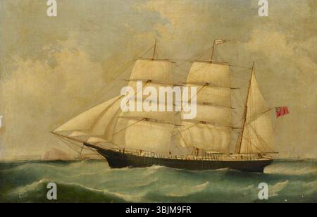 Tudgay, Frederick J.; Barque George Durkee unterwegs; National Maritime Museum; http://www.artuk.org/artworks/the-barque-george-durkee-under-way-175759 Stockfoto