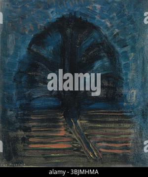 Blue Willow Tree II von Piet Mondrian, gemalt um 1908, ist ein Öl auf Leinwand mit einer stilisierten Darstellung einer Weide mit blau gefärbten Ästen. Das Kunstwerk konzentriert sich auf die Fließfähigkeit der Baumform und das Zusammenspiel von Farben. Stockfoto