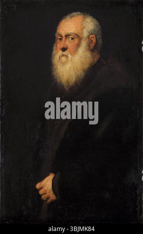 Jacopo Tintorettos Gemälde auf Leinwand um 1570 zeigt einen Weißbärtigen Mann, der als König Sigismund II. Augustus (1520–1572) identifiziert wurde, und betont Renaissanceporträts und königliche Bilder. Stockfoto