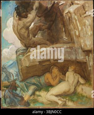 Diese Ölstudie von John Singer Sargent, die zwischen 1916 und 1924 erstellt wurde, ist ein vorbereitendes Werk für sein Gemälde ACIS and Galatea. Es zeigt die Auseinandersetzung des Künstlers mit Komposition und Farbe vor dem letzten Stück. Stockfoto