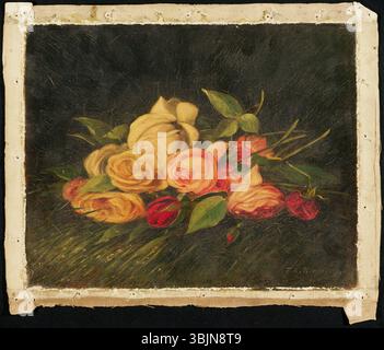 Thomas Addison Richards *Roses* (um 1865) ist ein Ölgemälde mit einer Nahaufnahme von Rosen. Der Künstler fängt die zarte Natur der Blumen ein, indem er weiche Pinsel und leuchtende Farben verwendet, um ihre Schönheit und Fragilität zu vermitteln. Stockfoto