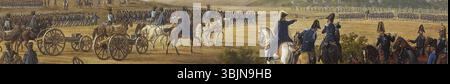 Albrecht Adam (1786–1862) schuf die *Schlacht bei Borodino*, die die entscheidende Schlacht am 7. September 1812 während Napoleons russischer Feldzüge darstellt. Das Papier mit Öl und Gouache unterstreicht den dramatischen und chaotischen Charakter der Schlacht. Stockfoto