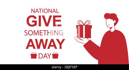 Illustration eines Menschen, der Geschenke für den nationalen Give Something Away-Tag gibt Stock Vektor