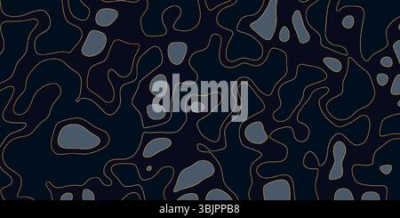 Abstraktes dunkles Muster mit hellen Umrissen, das eine dynamische visuelle Textur auf einer Oberfläche erzeugt Stock Vektor