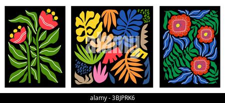Satz abstrakter Illustrationen im Matisse-Stil Stock Vektor