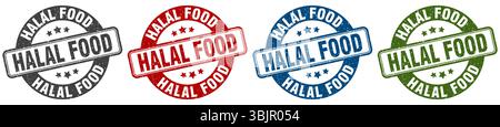 halal-Lebensmittelstempel. halal-Lebensmittelstempel auf weißem Hintergrund Stock Vektor