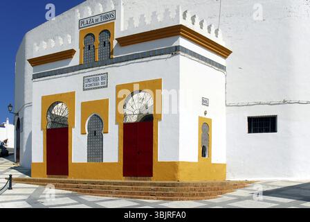 Stierkampfarena Plaza de Toros de Ayamonte, Costa De La Luz, Huelva, Andalusien, Andalusien, Spanien, Europa Stockfoto