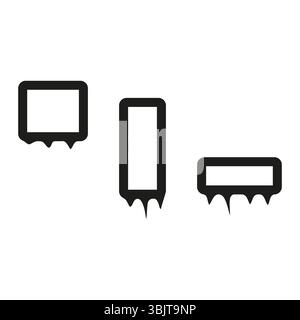 Textrahmensymbol. Form des Sprechfelds. Vektorkommentarsymbol. Gliederung der Nachricht. Stock Vektor