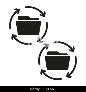 Pfeilsymbol drehen. Kreispfeil Bewegung. Symbol für Recycling-Vektor. Konstruktion der Rotationsrichtung. Stock Vektor
