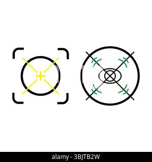 Zielsymbol. Bullseye-Fokussymbol. Mittelkreuz Genauigkeit. Vektorzielzeichen. Stock Vektor