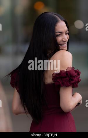 Rom, Italien, 16. Juni 2025 - Elodie nimmt an der Blauen Teppiche für die Nastri d'Argento Awards Teil. Credits: Luigi de Pompeis/Alamy Live News Stockfoto