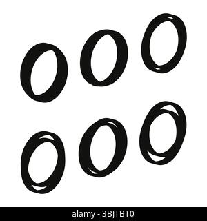 Schwarzes Oval-Symbol. Ellipsenform in Fettdruck. Einfaches Vektor-Symbol. Abstraktes minimales Design. Stock Vektor