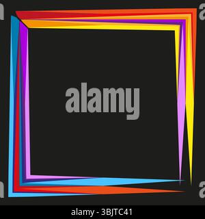 Farbenfroher Rahmenrand. Neon-Vektor. Abstrakte Form leuchtet. Dunkles Kontrastdesign. Stock Vektor