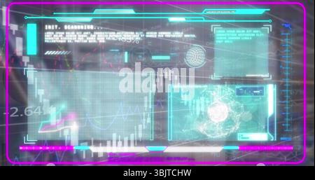 Die Abbildung zeigt, wie Finanzdaten und Diagramme zur Verbesserung der Effizienz im Lagerbetrieb verwendet werden können Stockfoto