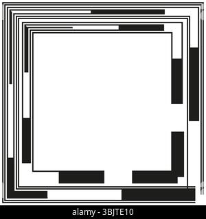 Geometrischer quadratischer Rahmen. Abstrakter Vektorrahmen. Minimalistische Rechteckform. Leitungselement reinigen. Stock Vektor