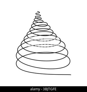 Konische Spiralform. Abstrakte geometrische Linie. Abbildung des dynamischen Wirbels. Hypnotischer Kunstvektor. E Stock Vektor