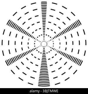 Explosionsmuster. Platzende Sterngrafik. Radialer Bewegungseffekt. Abstraktes Vektordesign. Stock Vektor