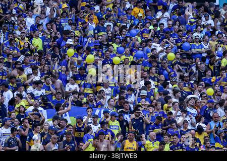 Miami Gardens, Usa. Juni 2025. Miami, Vereinigte Staaten von Amerika, 16. Juni 2025: DIE Fans der CA Boca Juniors haben Spaß beim Spiel der FIFA Club-Weltmeisterschaft zwischen CA Boca Juniors und SL Benfica im Hard Rock Stadium, Miami am 16. Juni 2025 (João Bravo /SPP) Credit: SPP Sport Press Photo. /Alamy Live News Stockfoto